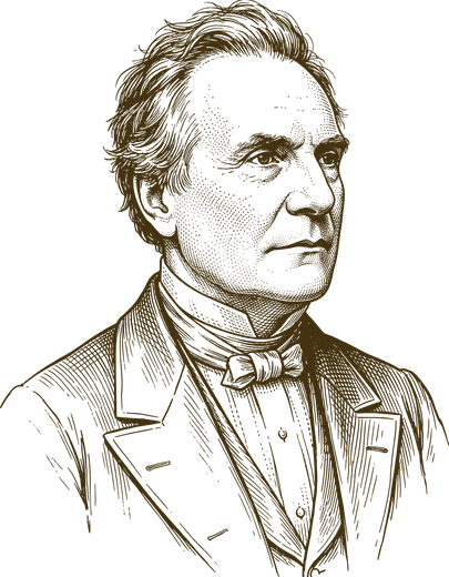 Engraved portrait of Charles Babbage, etched in the brass